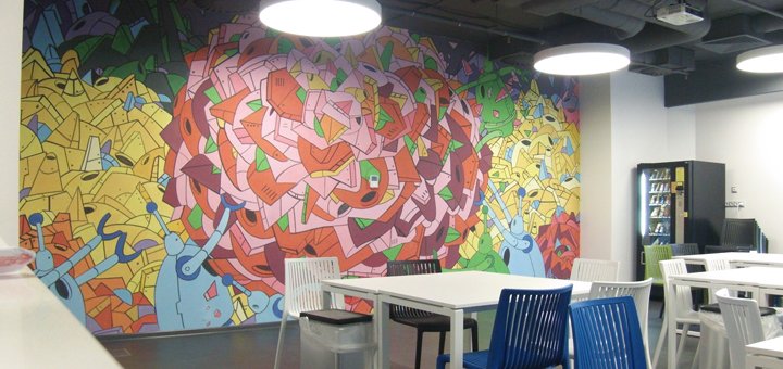 Масляная роспись стен и потолков студией «AWALL» в Киеве. Заказывайте по акции.