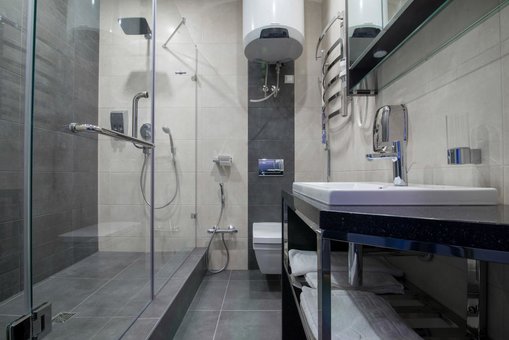 Bathroom in a rio de janeiro room at the 12th floor apartments in odessa