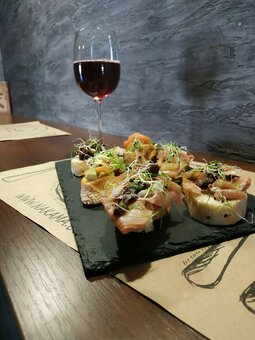 Sushi at the nakama sushi bar. order sushi at a discount.