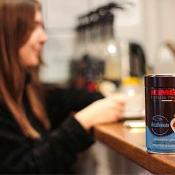 Natural coffee in a coffee shop in Kharkov