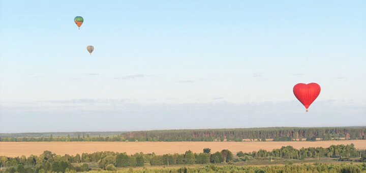 Hot air balloon flight for two in the shape of a heart from the company "Polyot" in Kiev for the promotion
