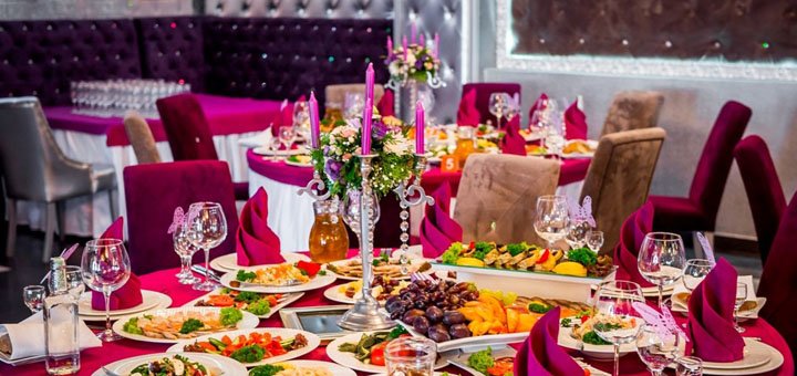 Discounts for a festive table in the velor restaurant