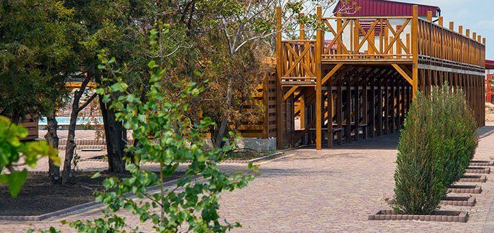 Children's playground at the Panorama spa hotel in Kirillovka. Book rooms for the promotion.