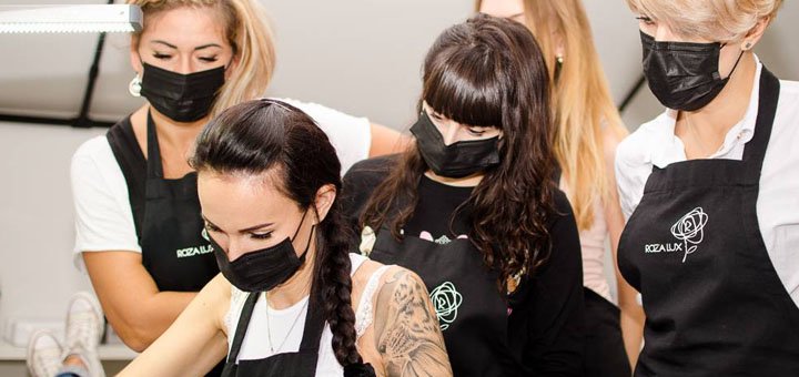 Eyelash tattooing by the master anna olefir at the beauty center studio in kiev. sign up for a discount.